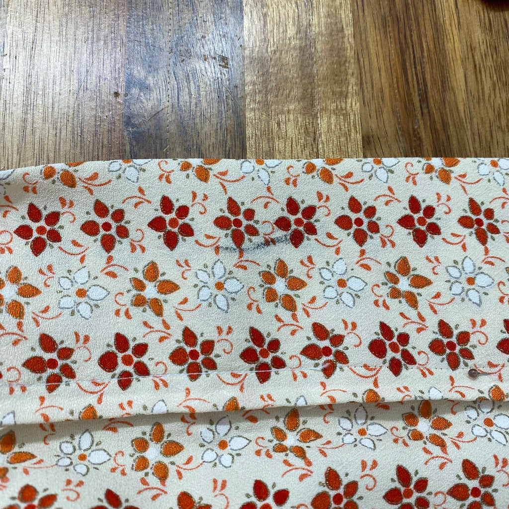 Handcrafted Robe from Vintage Kimono - Orange Floral Design D025