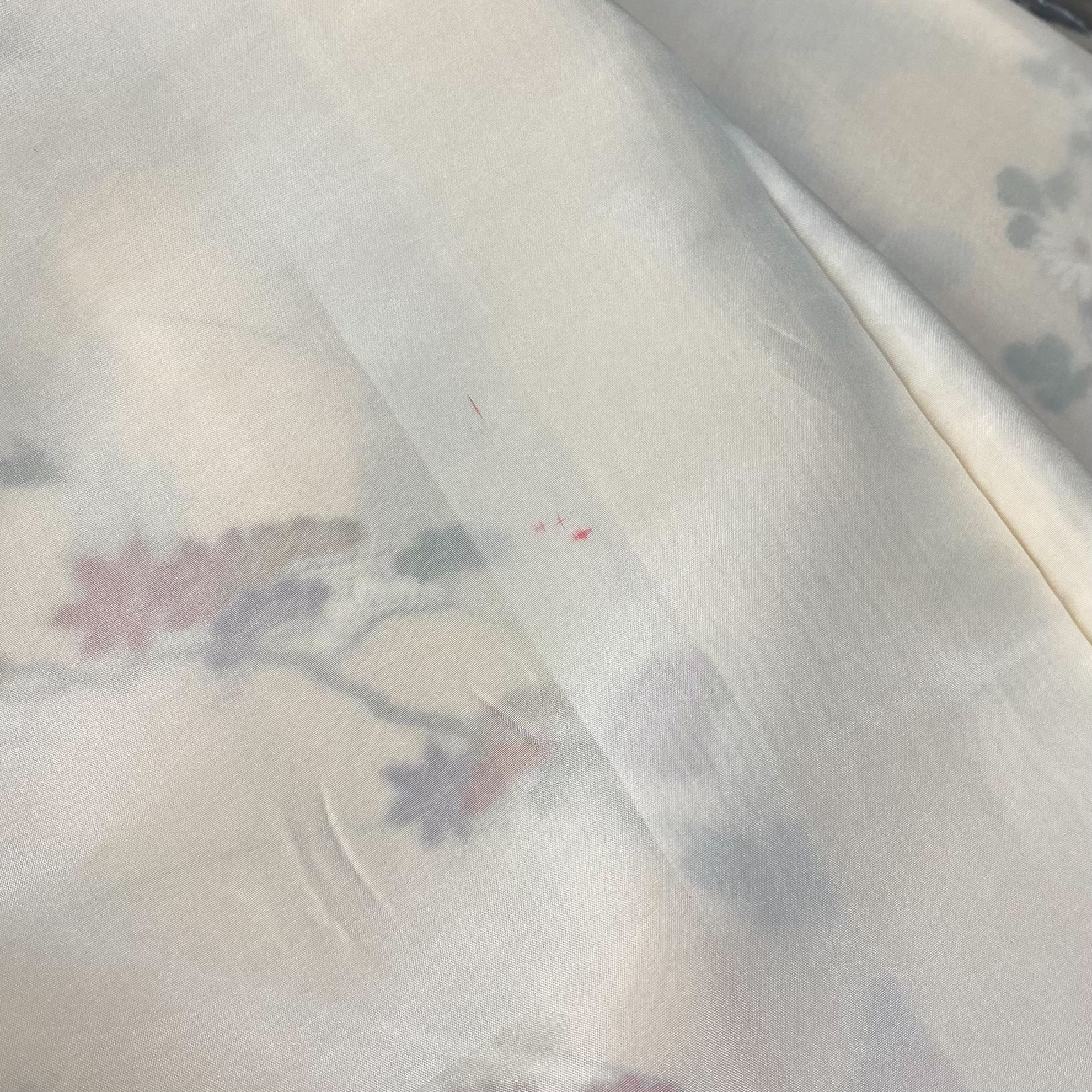 Handcrafted Robe from Vintage Kimono - Cream Floral Design D008