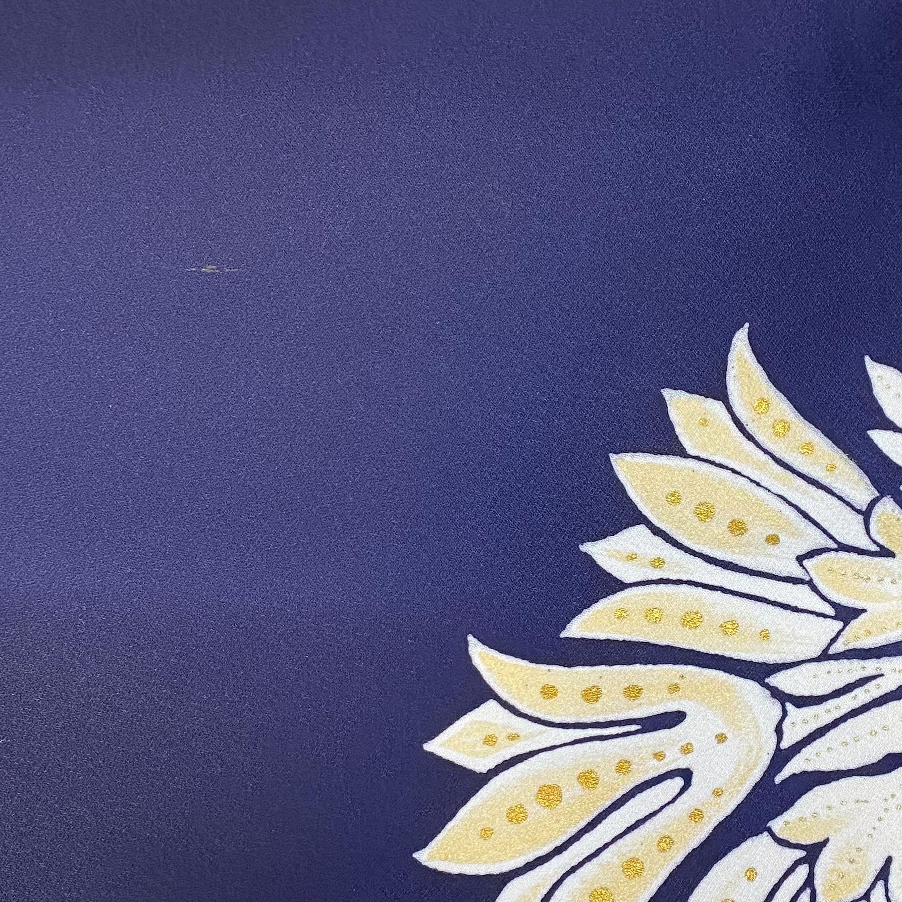 Handcrafted Robe from Vintage Kimono - Navy Flower Design D012