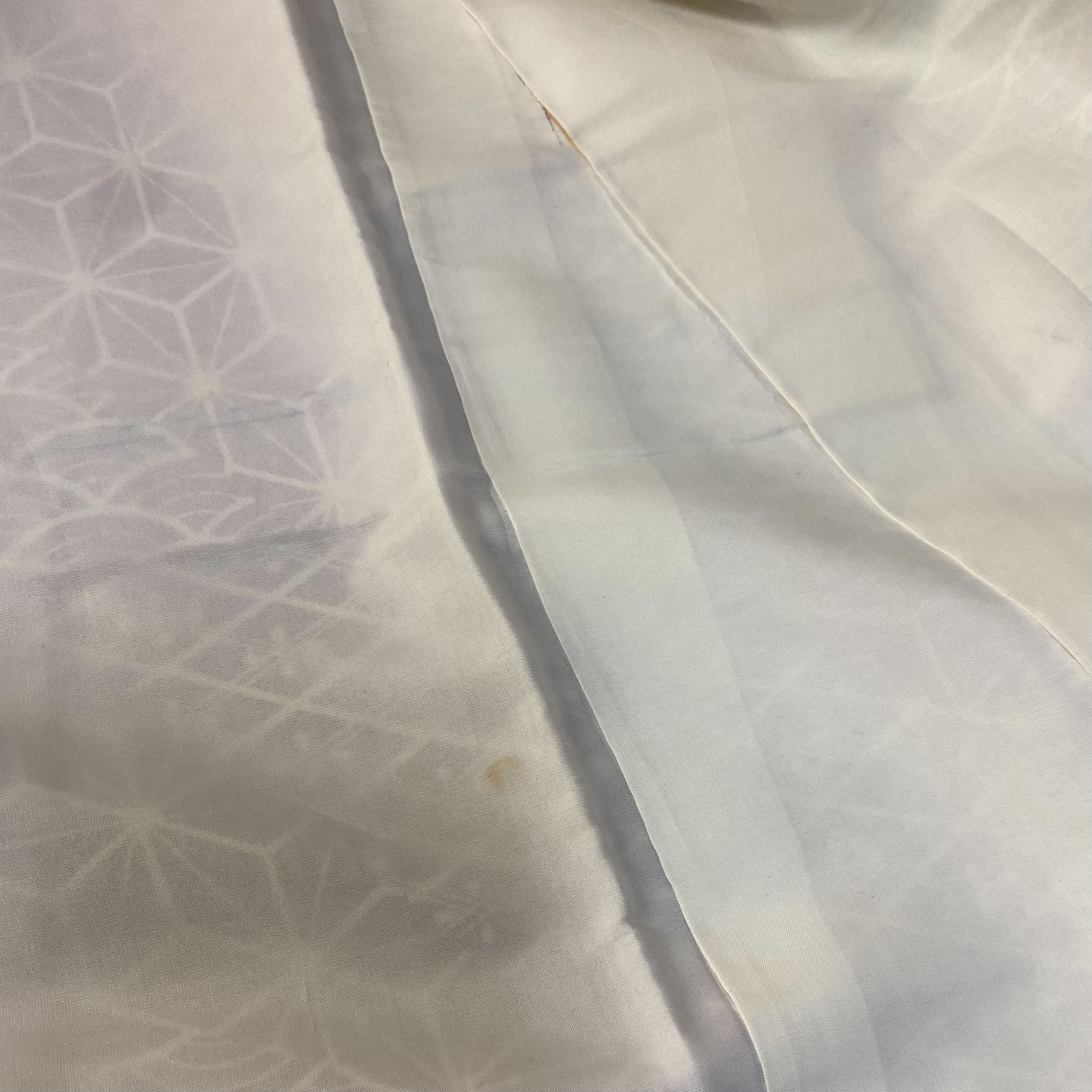 Handcrafted Robe from Vintage Kimono - Purple "ASANOHA" and "SEIGAIHA" Pattern D024
