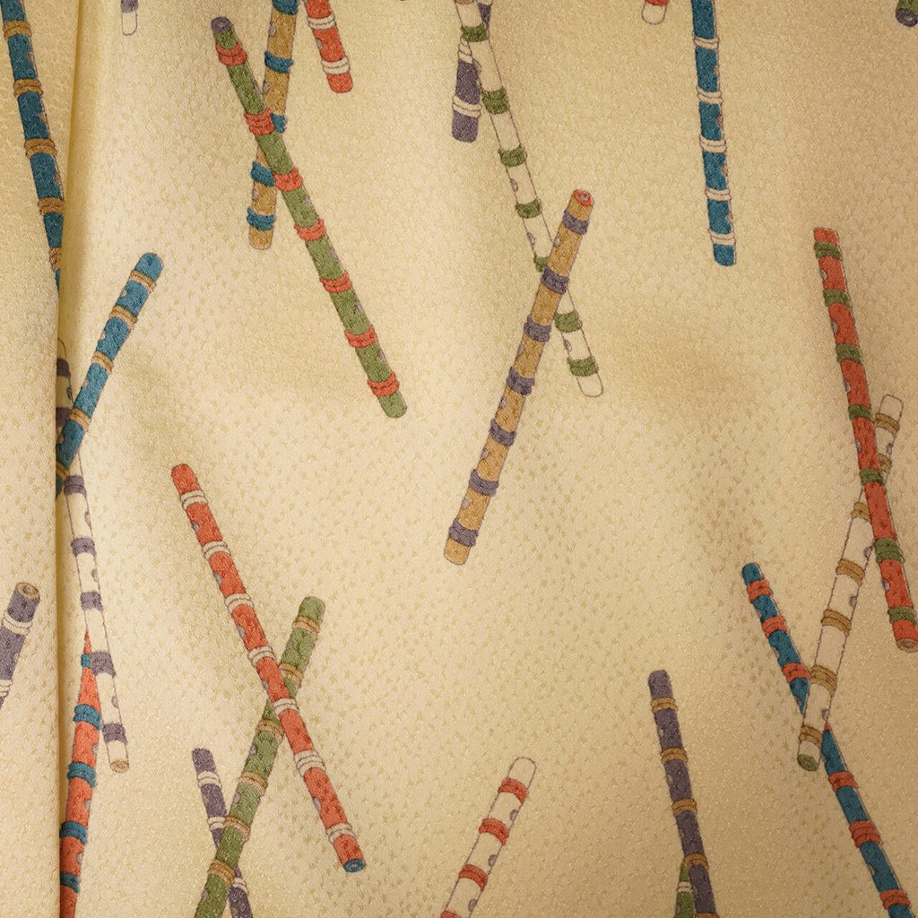 Handcrafted Robe from Vintage Kimono - Cream Whistle Design D021