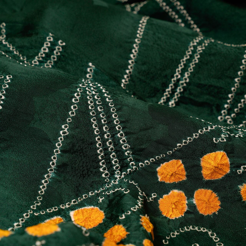 Vintage Kimono Jacket (Haori) - Green Shibori-Dyed H001
