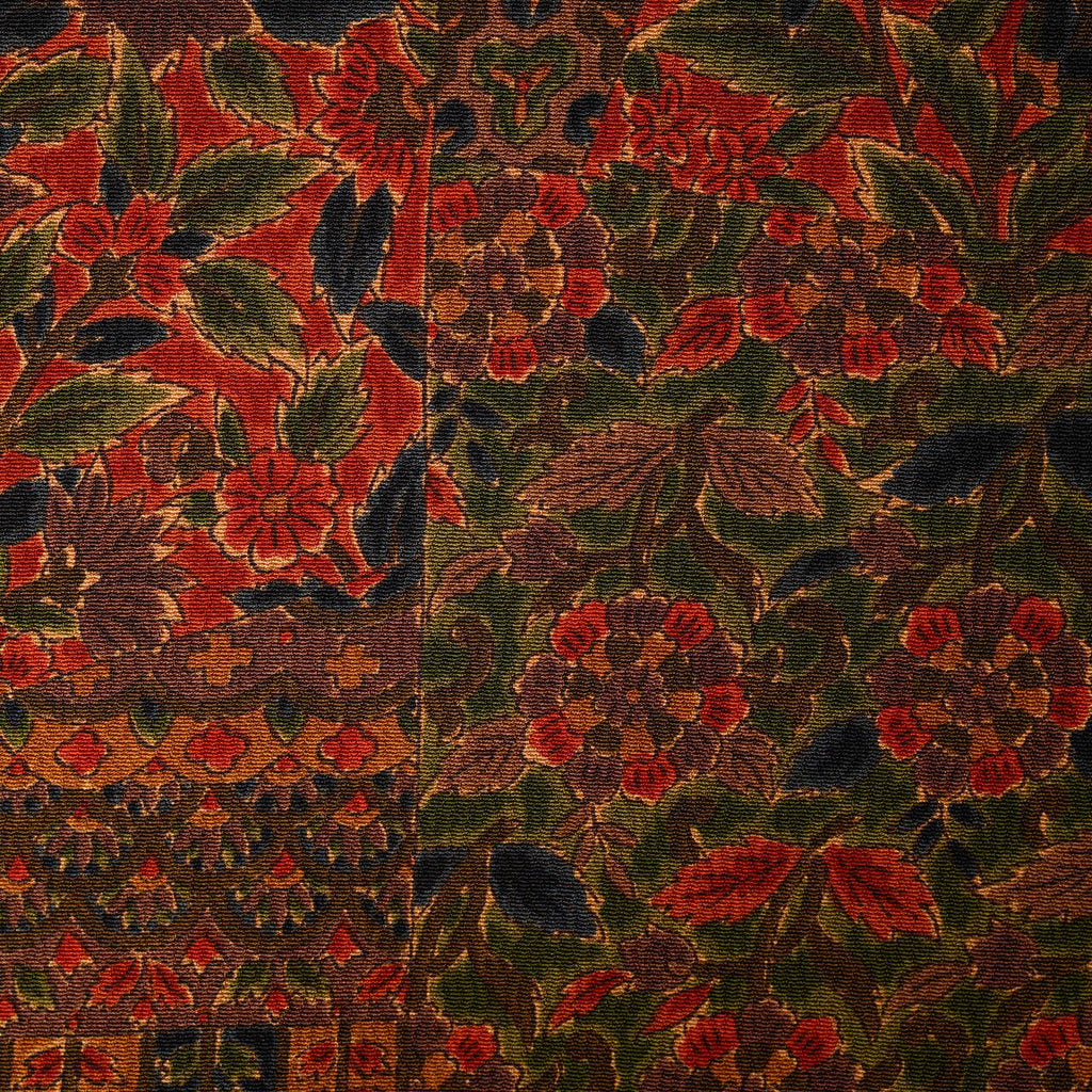 Handcrafted Robe from Vintage Kimono - Orange Calico Design D014