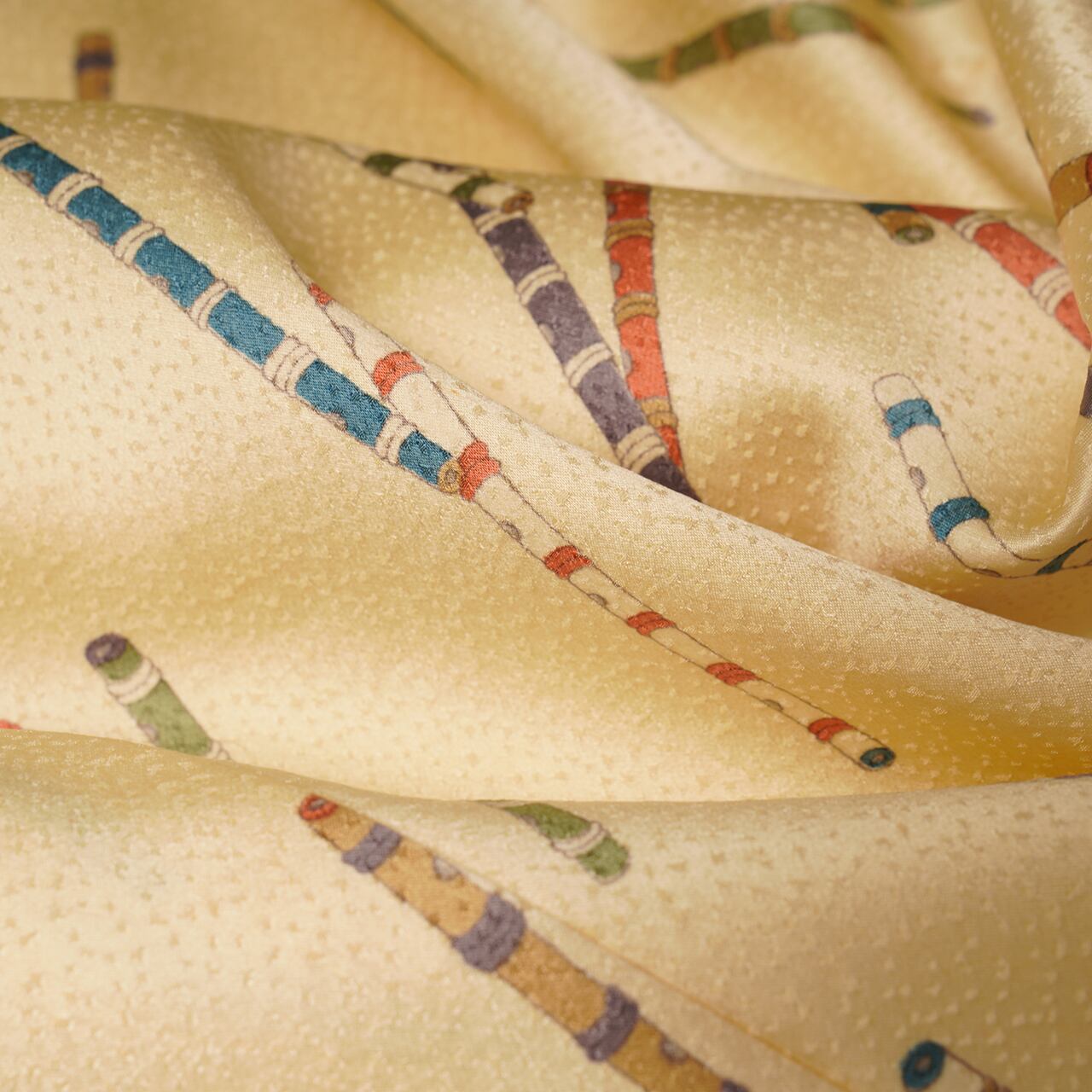 Handcrafted Robe from Vintage Kimono - Cream Whistle Design D021