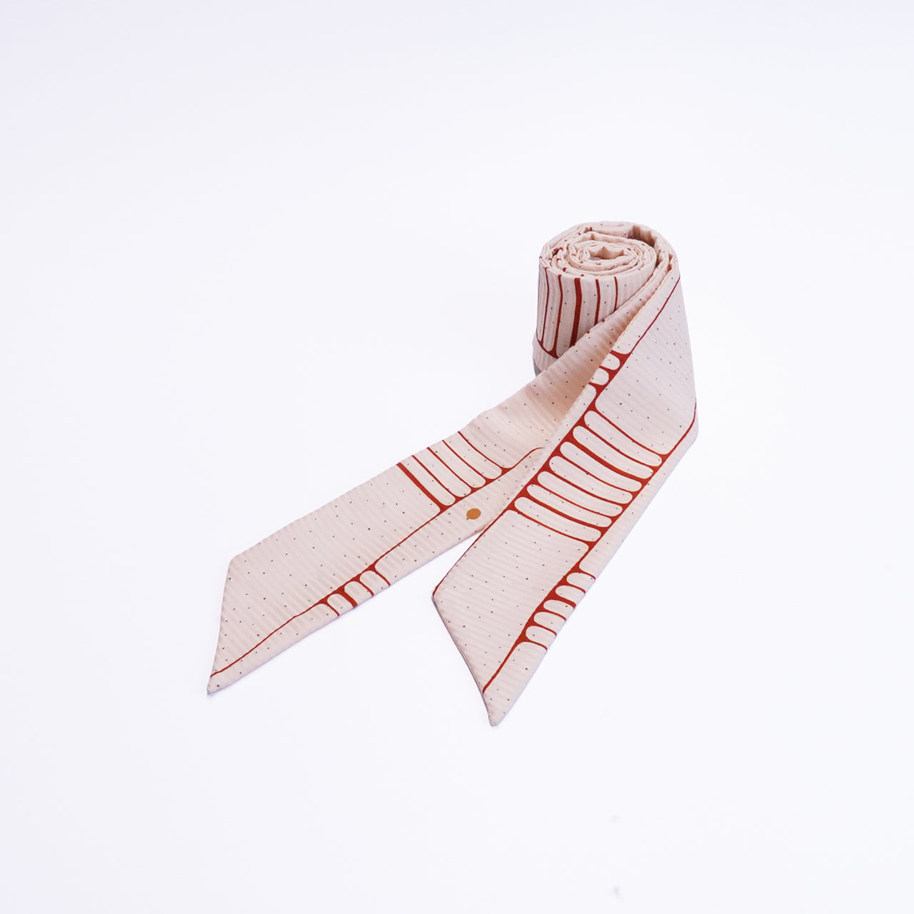 Handcrafted Tie from Vintage Kimono - White Ladder Pattern T002