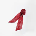 Handcrafted Scarf from Vintage Kimono - Red Botanical Design T001