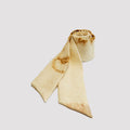 Handcrafted Tie from Vintage Kimono - Orange Maple and Chrysanthemum Leaves Design T004