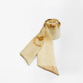 Handcrafted Scarf from Vintage Kimono - Cream Brown and tie-dye Design T004