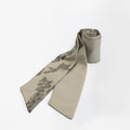 Handcrafted Scarf from Vintage Kimono -  Gray White and Pine Design T005