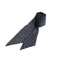 Handcrafted Tie from Vintage Kimono -  Navy and flower pattern Design T008