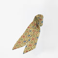 Handcrafted Scarf from Vintage Kimono - Beige Red Green Blue Geometric pattern Design T010