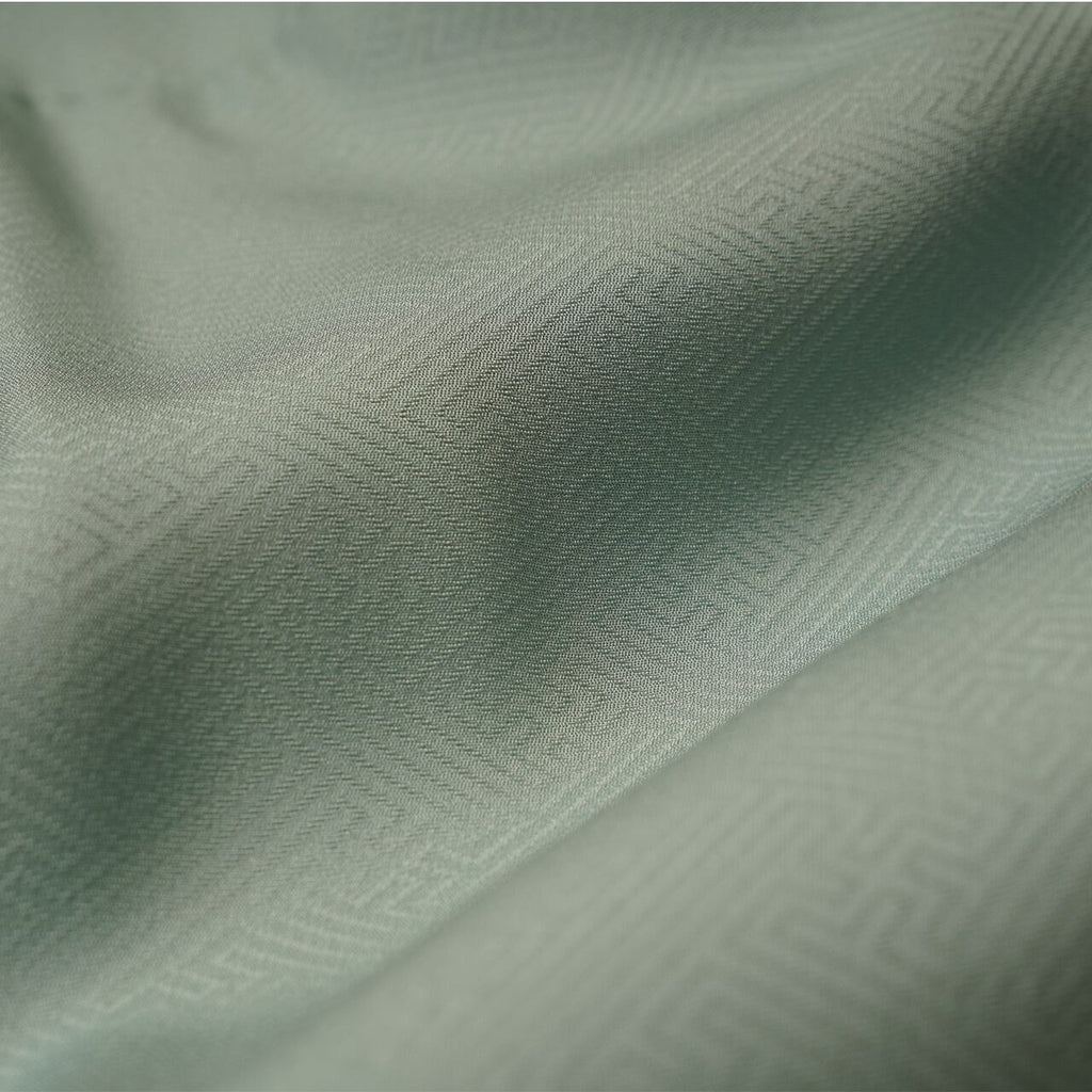 Handcrafted Robe from Vintage Kimono - Light Blue Grass Pine Design D016