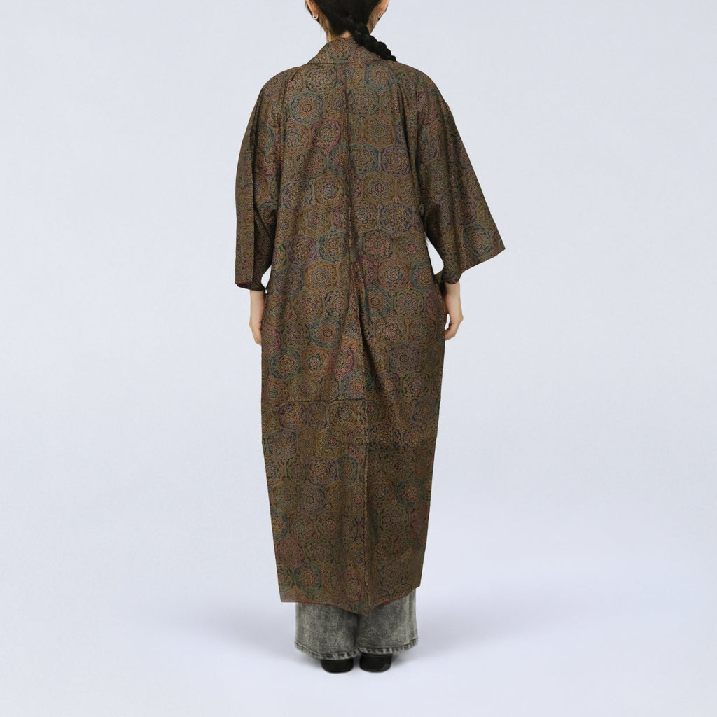 Handcrafted Robe from Vintage Kimono - Japanese Paisley Design D029