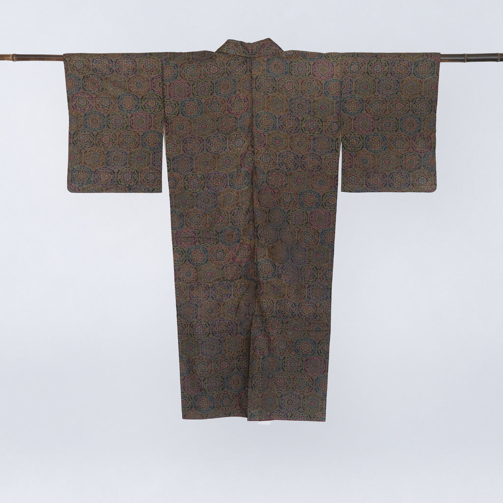 Handcrafted Robe from Vintage Kimono - Japanese Paisley Design D029