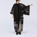 Handcrafted Robe from Vintage Kimono - Japanese Landscape Design D030