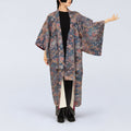 Handcrafted Robe from Vintage Kimono - Mauve Floral Paisley Design D032