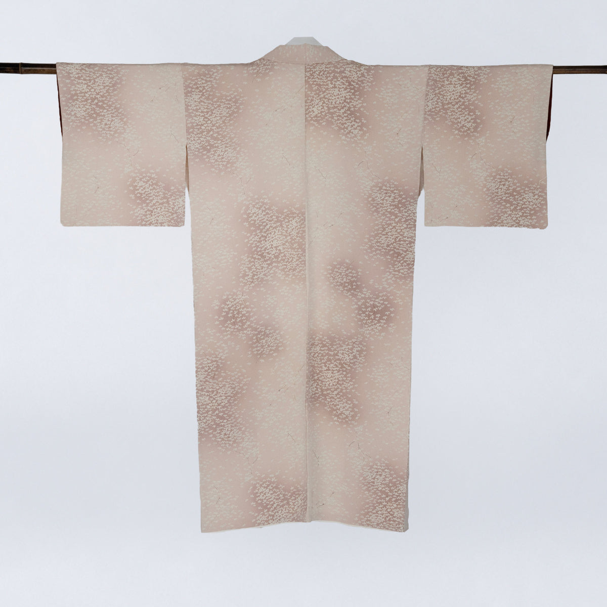 Handcrafted Robe from Vintage Kimono - Dusty Pink Leaf Design D036