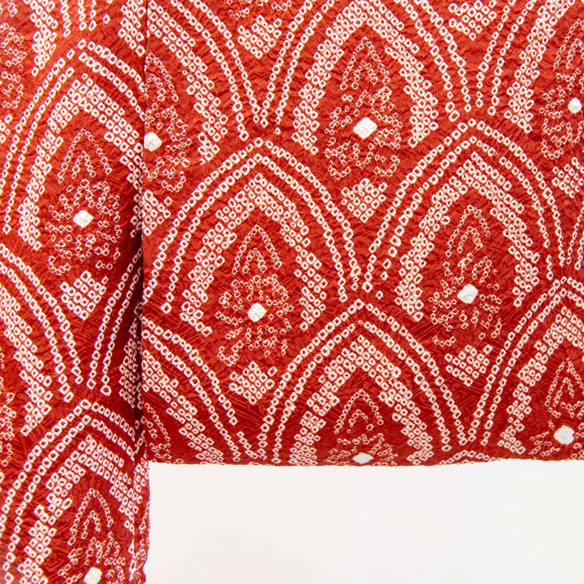 Vintage Kimono Jacket (Haori) - Red Shibori-Dyed H012