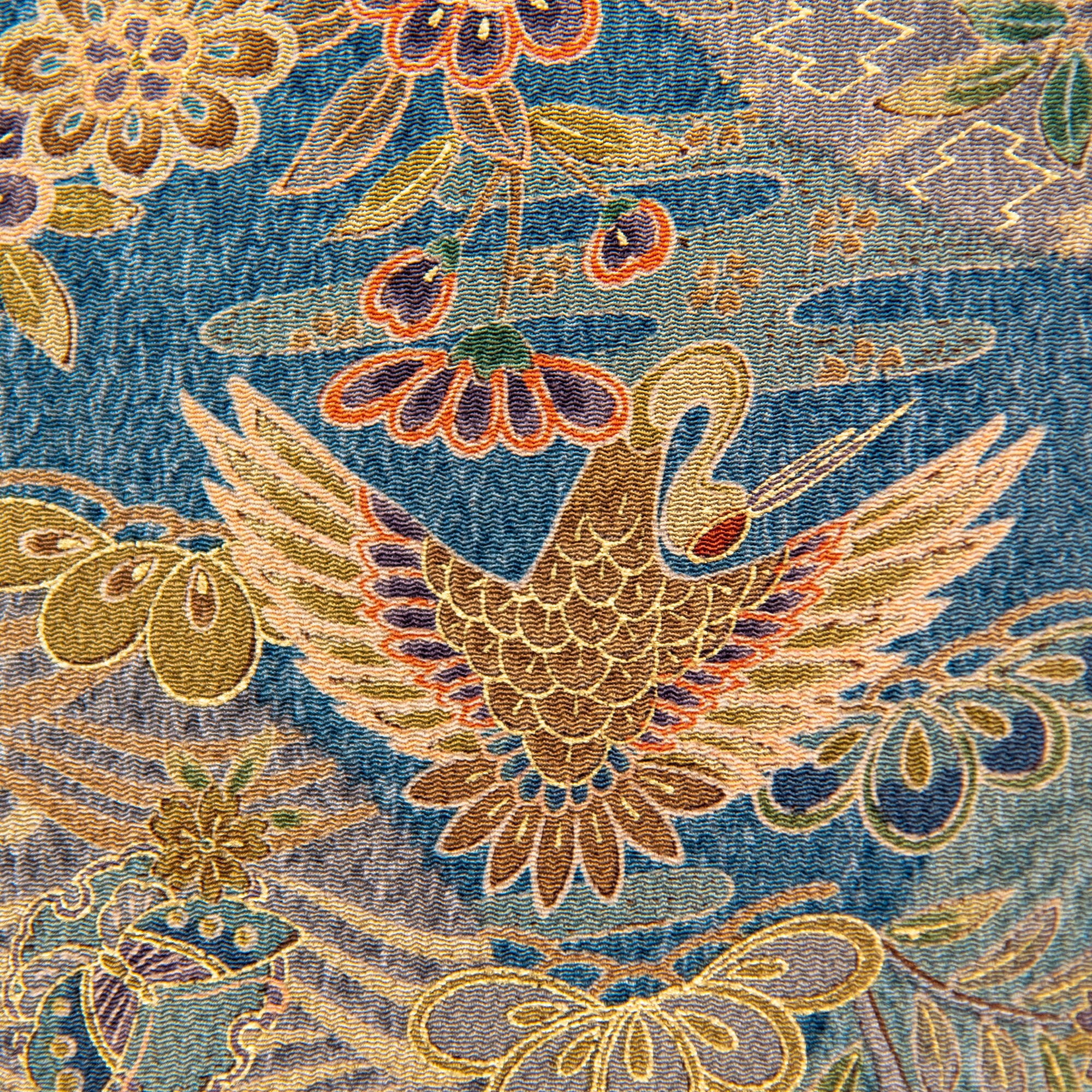 Vintage Kimono Jacket (Haori) - Khaki Phoenix Motifs H013