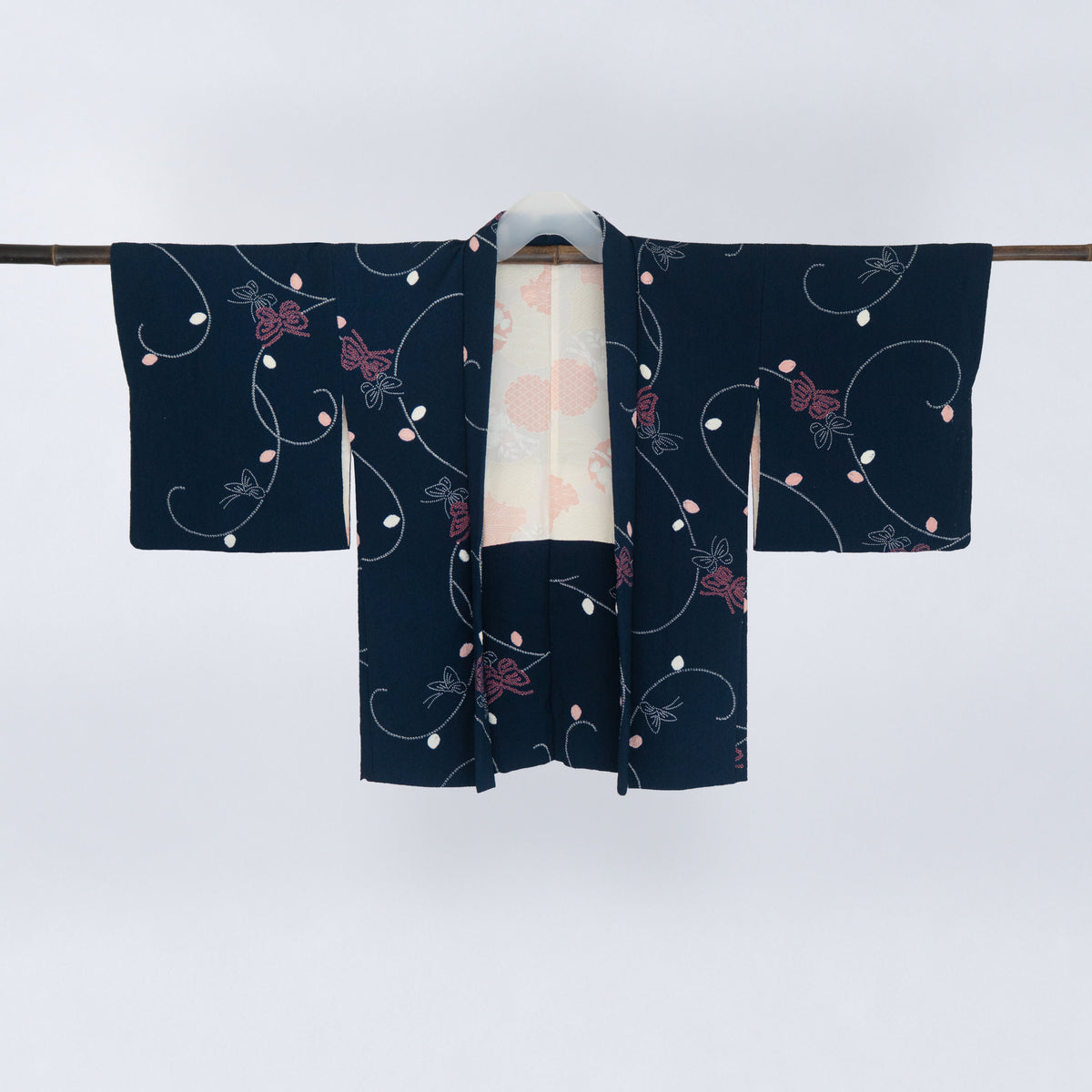 Vintage Kimono Jacket (Haori) - Navy Blue with shibori-dyeing H014