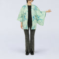 Vintage Kimono Jacket (Haori) - Aquamarine "Shibori" H016