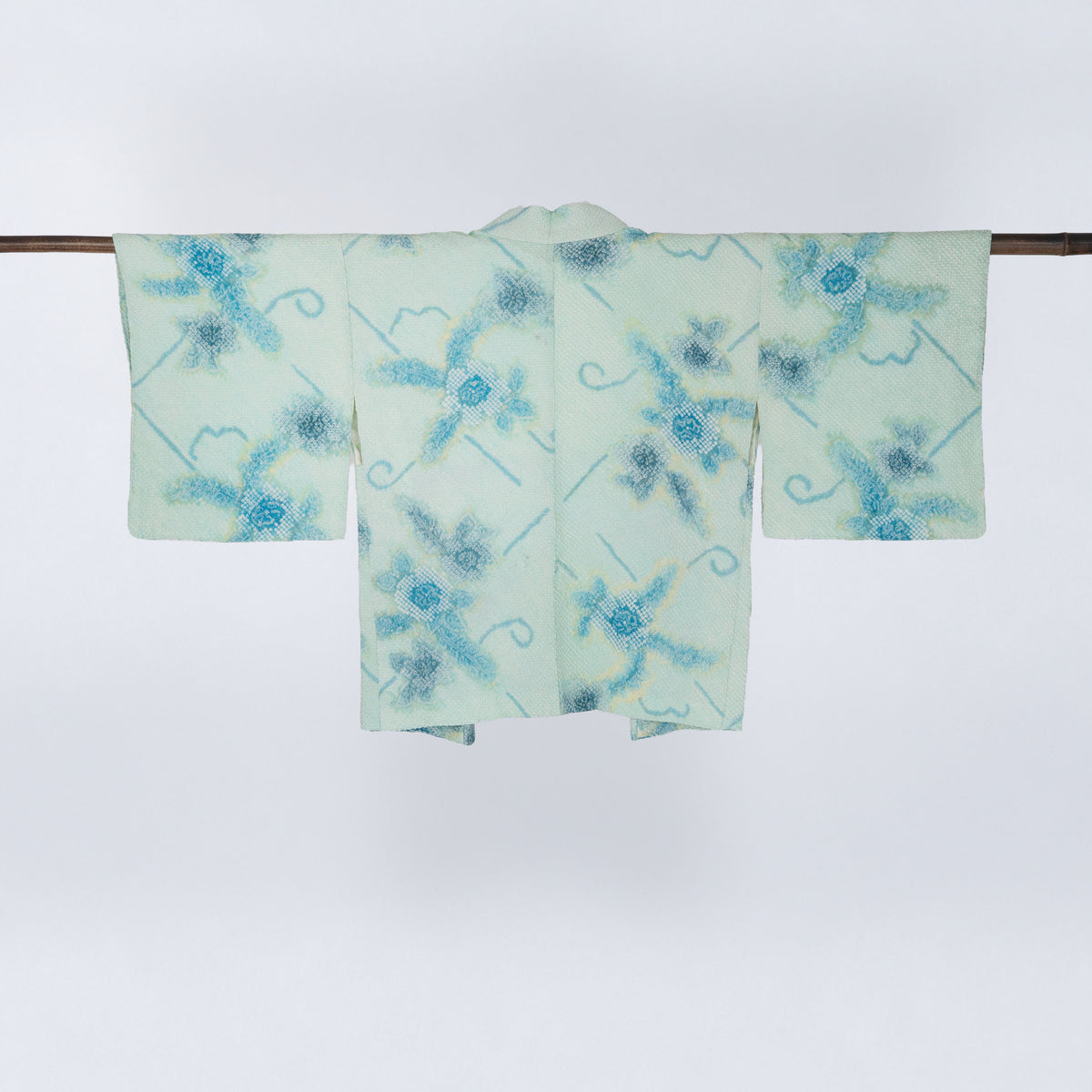 Vintage Kimono Jacket (Haori) - Aquamarine "Shibori" H016