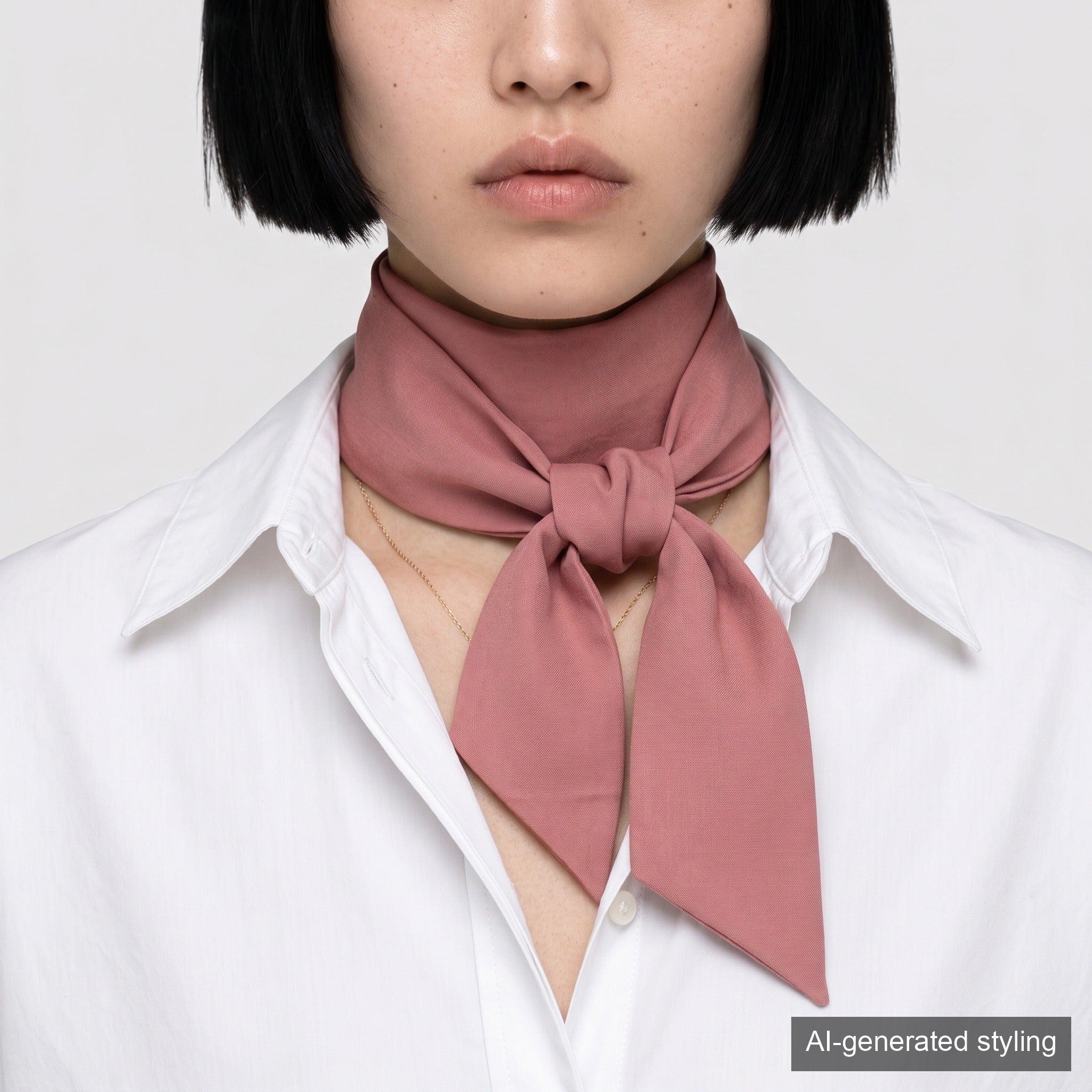 Handcrafted Scarf from Vintage Kimono - Pink Design T011