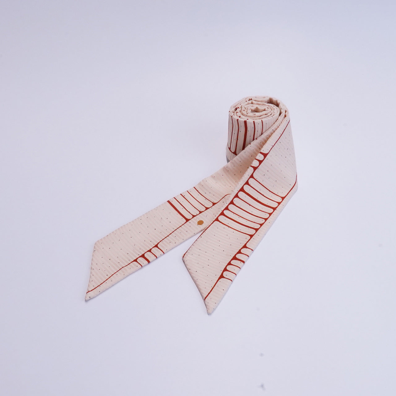 Handcrafted Tie from Vintage Kimono - White Ladder Pattern T002